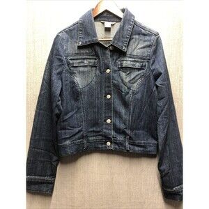 Brooklyn Girl Womens XL Denim Jacket Distressed Embroidered Western Cowgirl